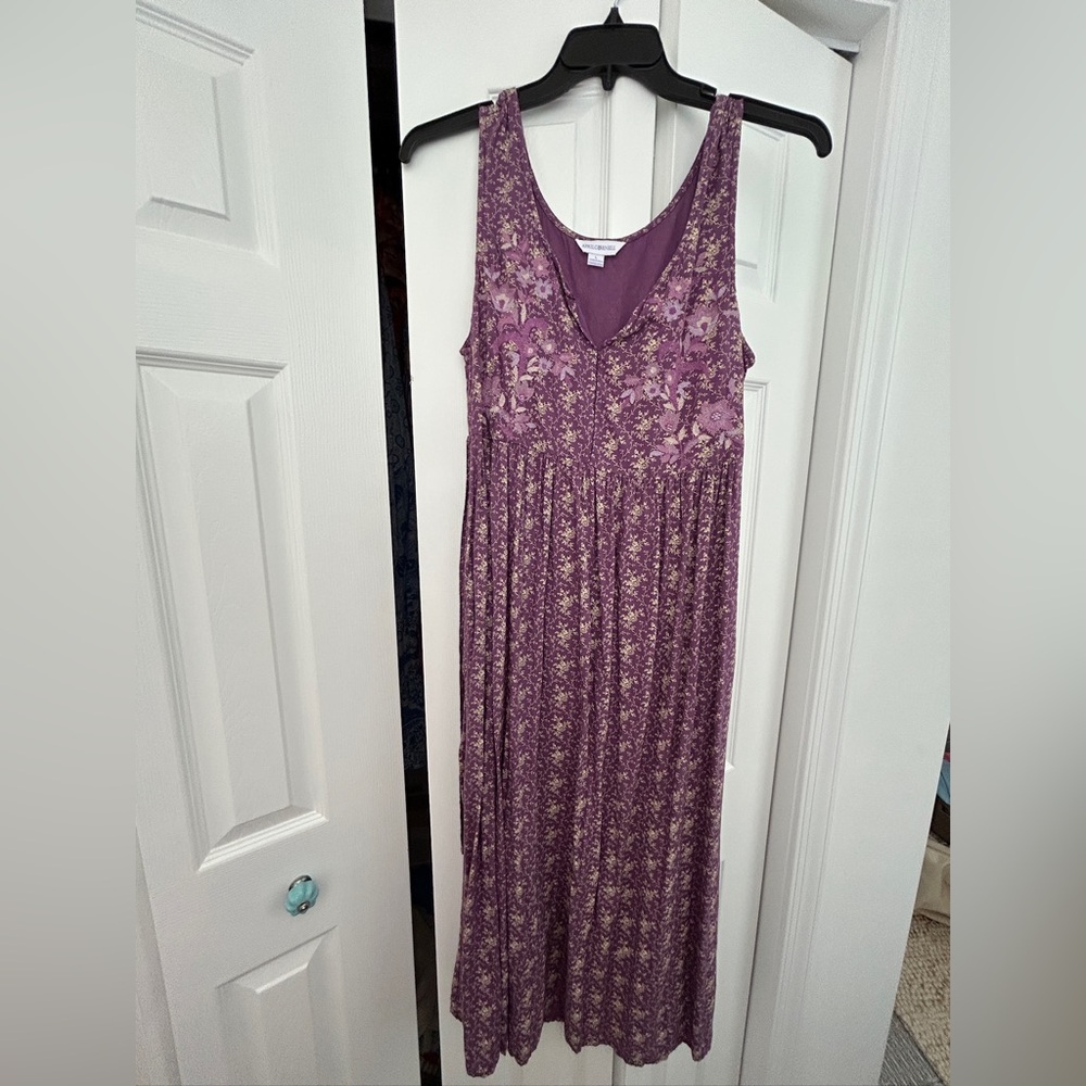 April Cornell Plum Dress with Gold Details